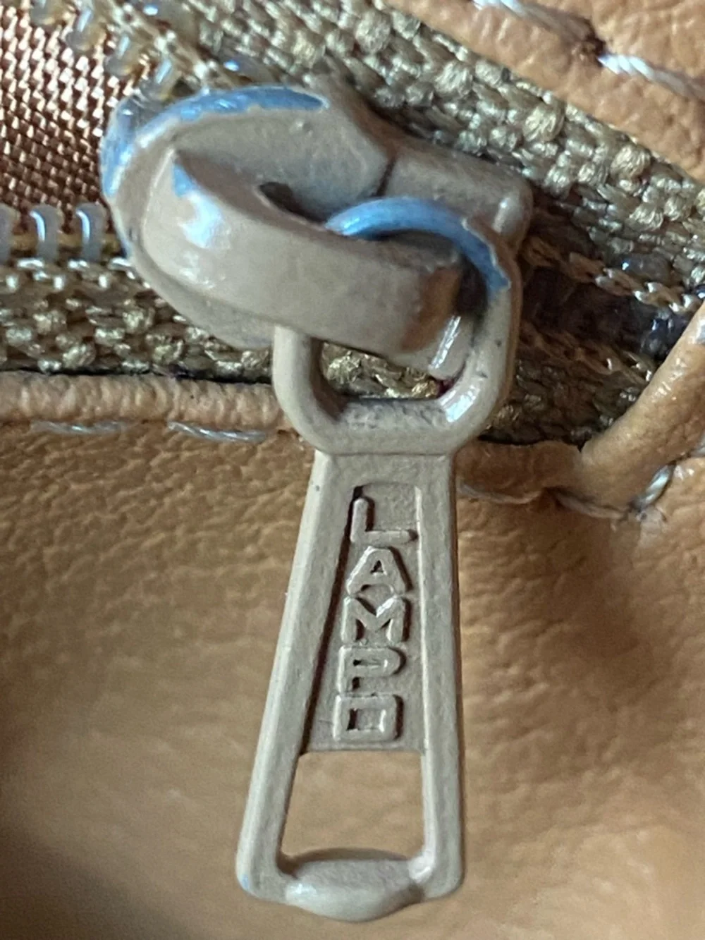 Celine Beige Monogram Satchel with Tan Trim - Picture 12 of 16